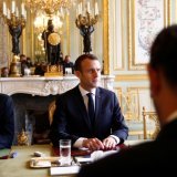Emmanuel Kohler (à gauche) a été secrétaire général de l'Elysée lors du premier quinquennat d'Emmanuel Macron (archives). Keystone/EPA REUTERS POOL/STEPHANE MAHE / POOL